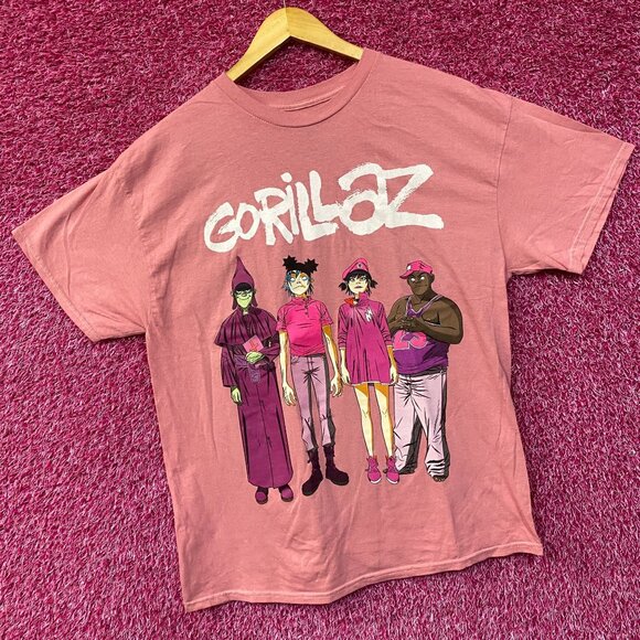 Gorillaz Cracker Island Standing Group Pink T-Shirt Large - Picture 3 of 4